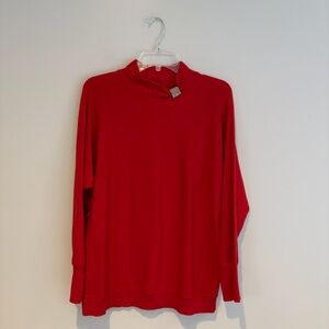 Talbots Cashmere Blend Red Mock Neck Top